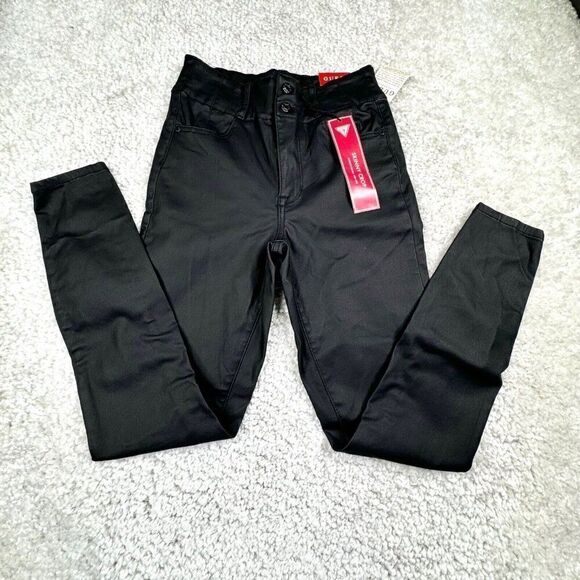 Guess Salma High Rise Corset Skinny Pant Black NEW - Picture 6 of 10